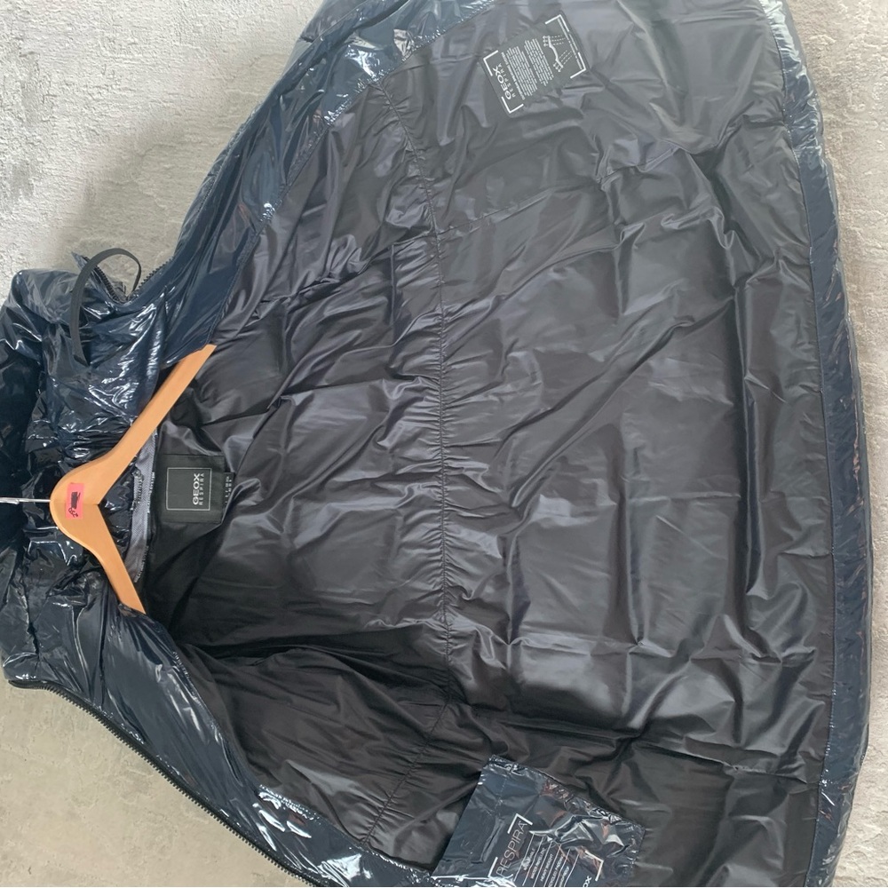 GEOX High-Shine Puffer Coat in Blue NWOT - Picture 6 of 9